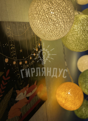 Гирлянда из нитяных шариков "Пуаре"