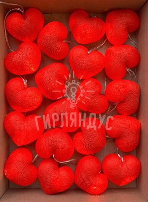 Сердечки из ниток "Красные"