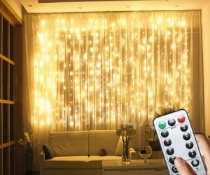 Занавес "Капельки росы" 200 LED USB с пультом